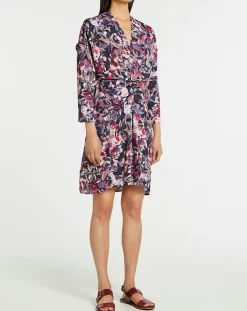 Suncoo Robes|Robe Clavie imprimée rose/violet