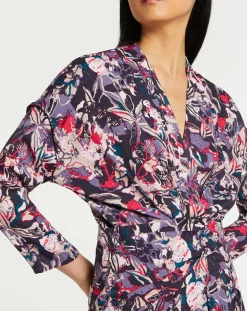 Suncoo Robes|Robe Clavie imprimée rose/violet