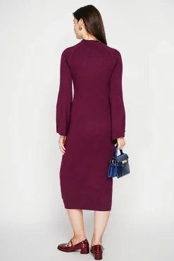 C&Jo Robes|Robe col montant bordeaux