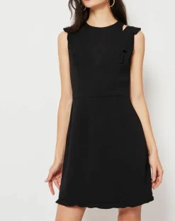 Suncoo Robes|Robe Coleen à petits volants noire