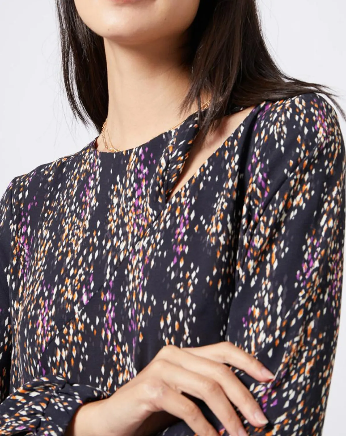 Esprit Robes|Robe courte à motif et découpe multicolore