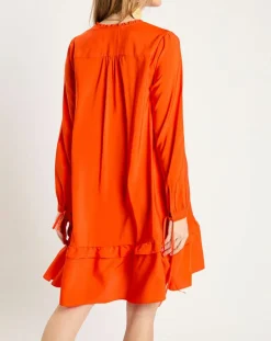 Scotch & Soda Robes|Robe courte à volants rouge