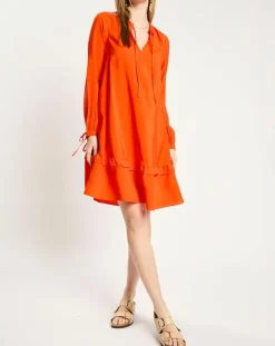 Scotch & Soda Robes|Robe courte à volants rouge
