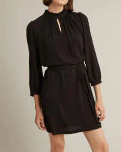 Cyrillus Robes|Robe courte col victorien noir foncé