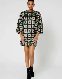 Manoush Robes|Robe courte Crochet Paillette noire