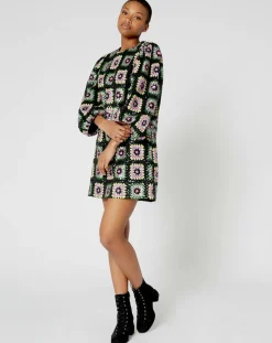 Manoush Robes|Robe courte Crochet Paillette noire