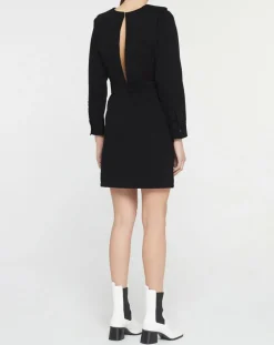 Galeries Lafayette Robes|Robe courte en Coton bio Clara unie noire