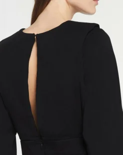 Galeries Lafayette Robes|Robe courte en Coton bio Clara unie noire