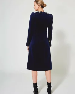 Manoush Robes|Robe courte en Velours Princesse encre