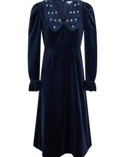 Manoush Robes|Robe courte en Velours Princesse encre