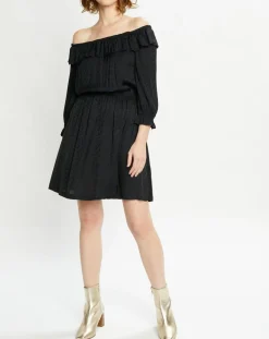 Scotch & Soda Robes|Robe courte fluide imprimée bleu nuit/noir