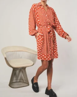 Stella Forest Robes|Robe courte Sonia à motifs orange
