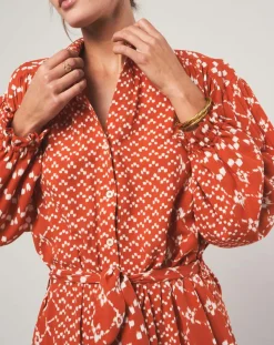 Stella Forest Robes|Robe courte Sonia à motifs orange