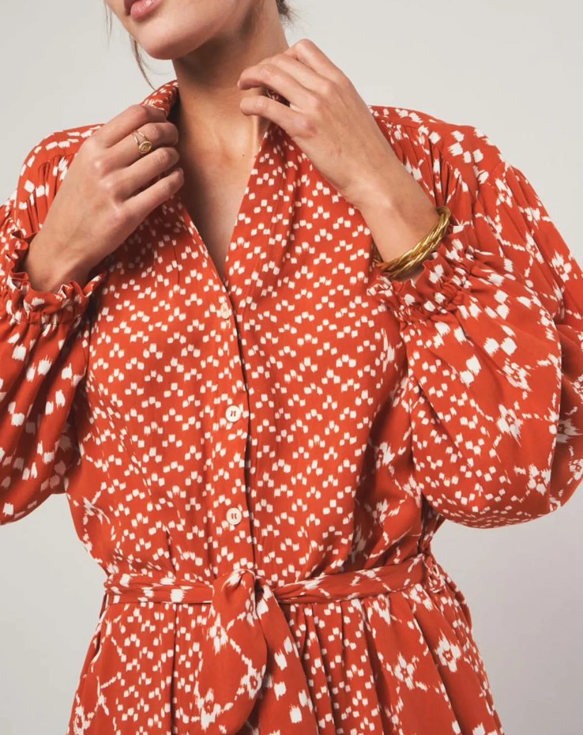 Stella Forest Robes|Robe courte Sonia à motifs orange