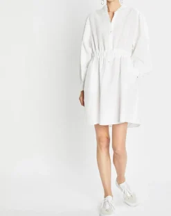 Marc O'Polo Robes|Robe courtes 100% Lin Col Mao Kl écrue