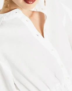 Marc O'Polo Robes|Robe courtes 100% Lin Col Mao Kl écrue