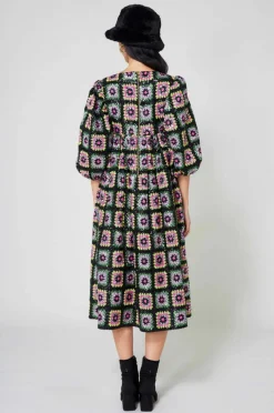 Manoush Robes|Robe Crochet Paillette & Sequins multicolore