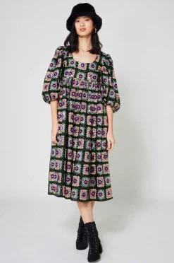 Manoush Robes|Robe Crochet Paillette & Sequins multicolore