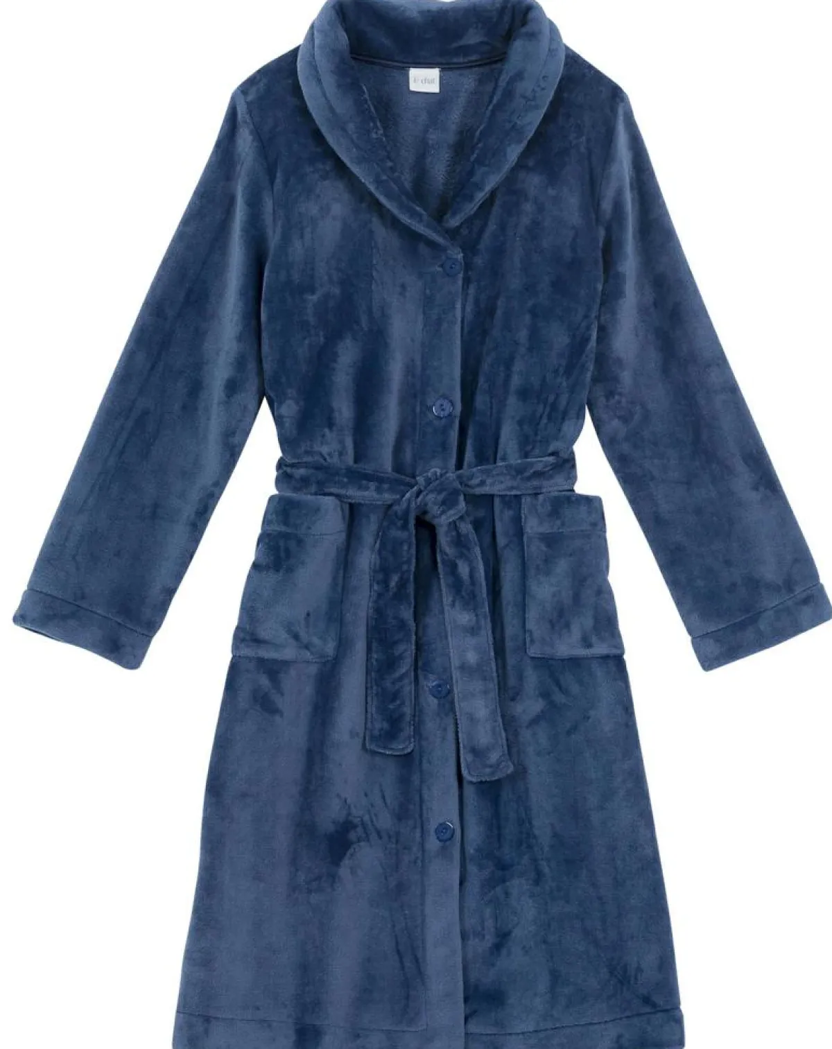 Le Chat Lingerie, Nuit|Robe de chambre en peluche flanelle Essentiel prusse