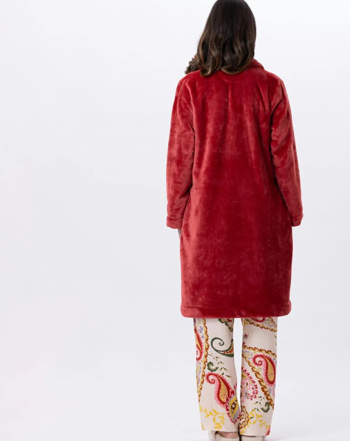 Le Chat Lingerie, Nuit|Robe de chambre en peluche flanelle Essentiel tomette