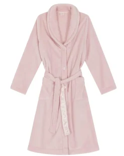 Le Chat Lingerie, Nuit|Robe de chambre en peluche flanelle Essentiel bois de rose