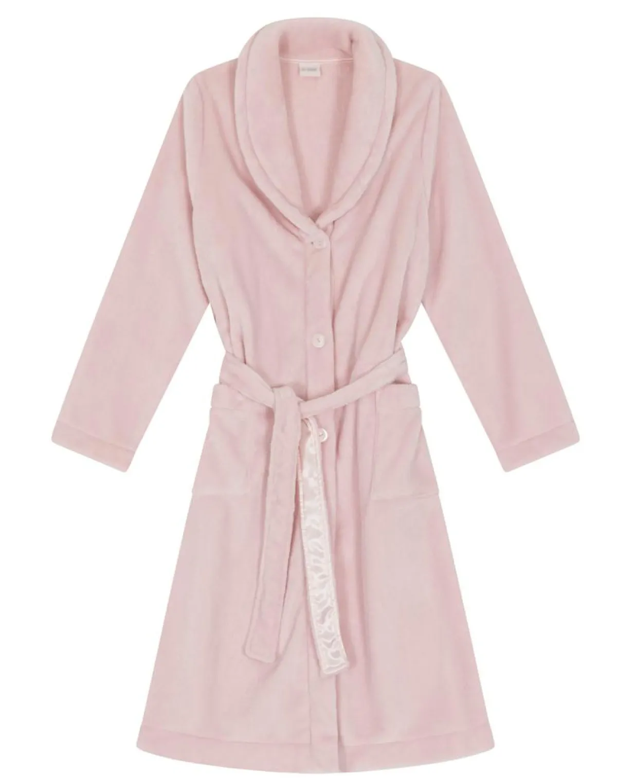 Le Chat Lingerie, Nuit|Robe de chambre en peluche flanelle Essentiel bois de rose