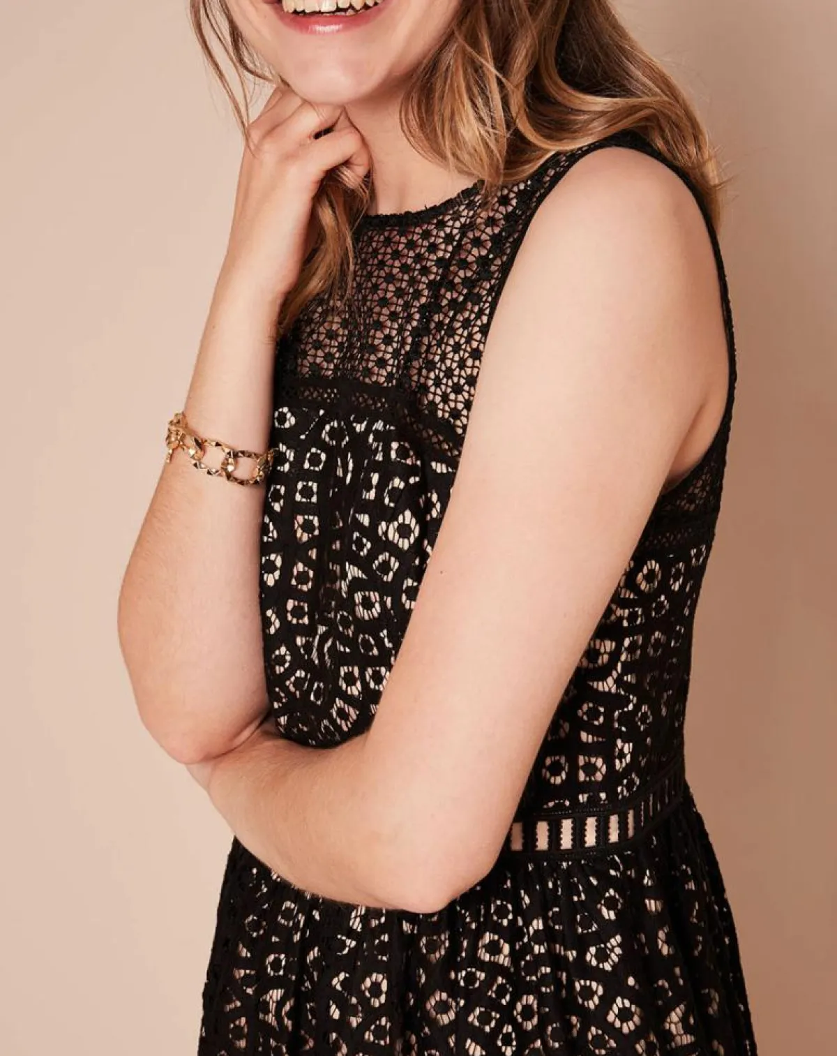 Derhy Robes|Robe Dico patineuse texturée noire