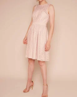 Derhy Robes|Robe Dico patineuse texturée rose