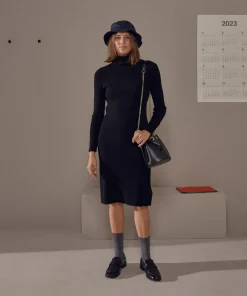 Rodier Robes|Robe Dinah moulante boutons noir