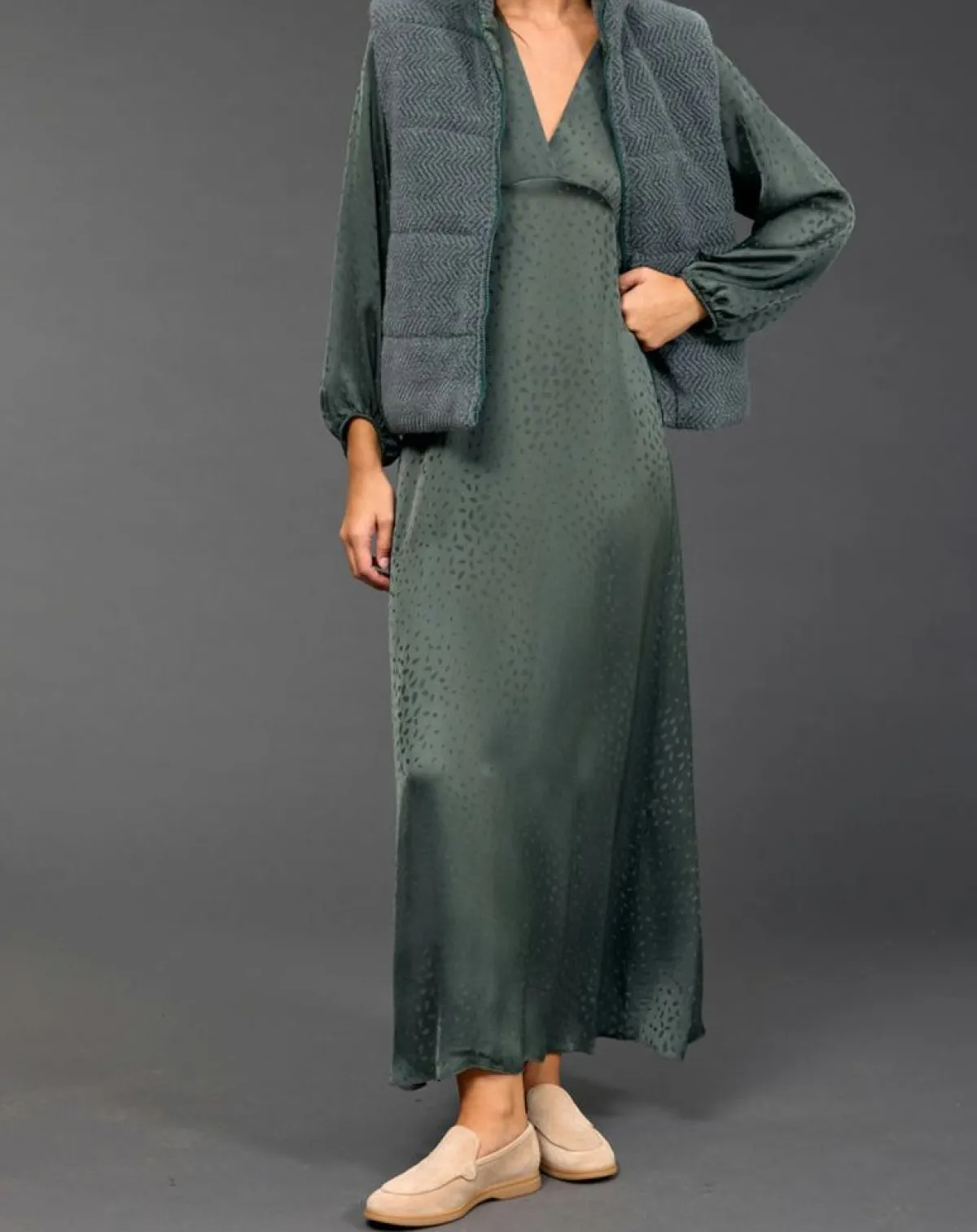 Lauren Vidal Robes|Robe Eliza verte