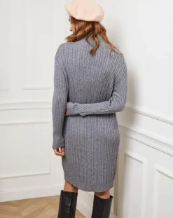 Fleur de cachemire Robes|Robe Emma grise