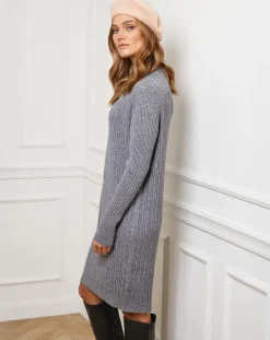Fleur de cachemire Robes|Robe Emma grise
