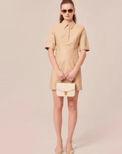 Tara Jarmon Robes|Robe en coton beige