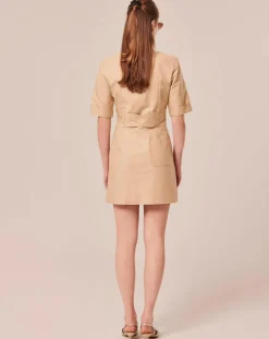 Tara Jarmon Robes|Robe en coton beige