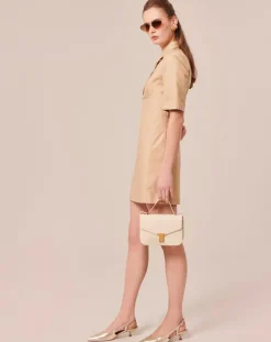 Tara Jarmon Robes|Robe en coton beige