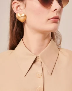 Tara Jarmon Robes|Robe en coton beige