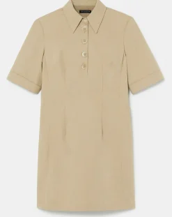 Tara Jarmon Robes|Robe en coton beige