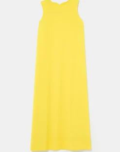 Tara Jarmon Robes|Robe en crêpe jaune