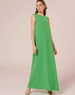 Tara Jarmon Robes|Robe en crêpe verte