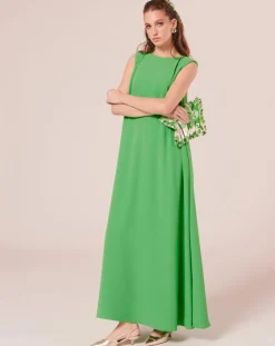 Tara Jarmon Robes|Robe en crêpe verte