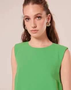 Tara Jarmon Robes|Robe en crêpe verte