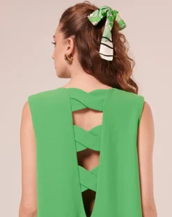 Tara Jarmon Robes|Robe en crêpe verte