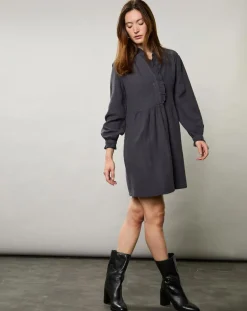 Hartford Robes|Robe en Gaze de Coton Rimba charbon
