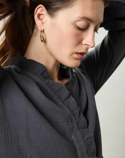 Hartford Robes|Robe en Gaze de Coton Rimba charbon