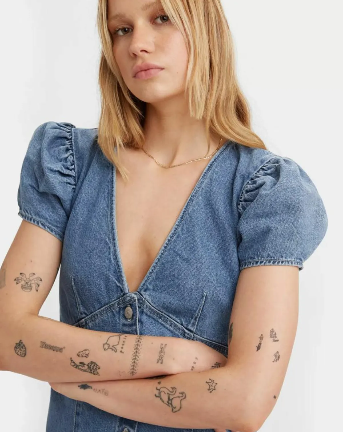 Levi's® Robes|Robe en jean courte Erin 90's bleue