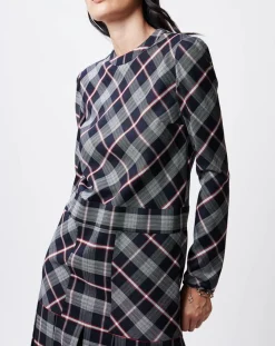 John Galliano Robes|Robe en Laine & Soie Romy marine