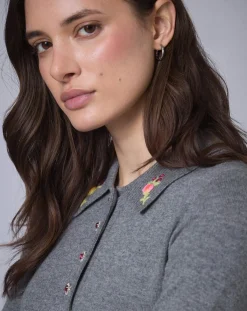 Manoush Robes|Robe en Laine mélangée BCBG grise