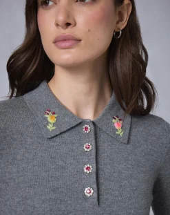 Manoush Robes|Robe en Laine mélangée BCBG grise