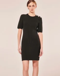 Tara Jarmon Robes|Robe en Laine mélangée irisée acier