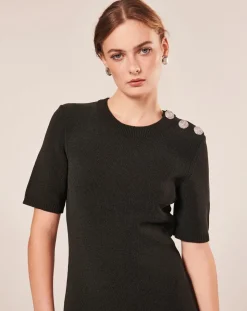 Tara Jarmon Robes|Robe en Laine mélangée irisée acier